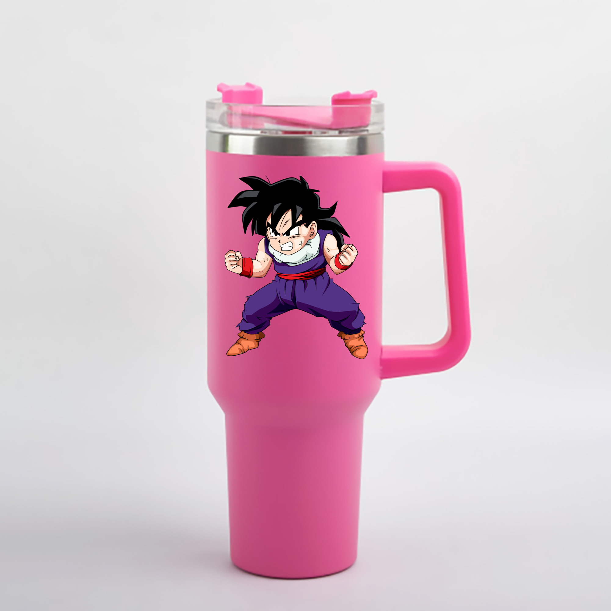 （画像用） ドラゴンボール 孫 悟飯（そんごはん）DRAGON BALL Son Gohan 1200mL車用タンブラー - クリスタルステッカー（プラスチックストロー付き）